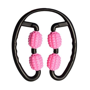U Shape Massager Leg Muscle Relaxation Roller Ring Clamp Leg Massage Stick Yoga Body Shaping 4 Wheels Fitness Device for Sports